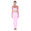 Hot Sale Pink Hollow Women Yoga Sets Elastic Gym Running Sport Suit