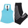 Women Yoga Set Sports Top Vest +Reflective Leggings