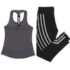 Women Yoga Set Sports Top Vest +Reflective Leggings