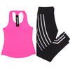 Women Yoga Set Sports Top Vest +Reflective Leggings