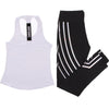 Women Yoga Set Sports Top Vest +Reflective Leggings