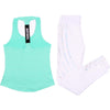 Women Yoga Set Sports Top Vest +Reflective Leggings