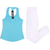 Women Yoga Set Sports Top Vest +Reflective Leggings