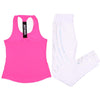 Women Yoga Set Sports Top Vest +Reflective Leggings