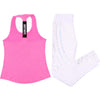 Women Yoga Set Sports Top Vest +Reflective Leggings